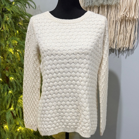 Anthropologie * Field Flower Cream Sweater * Wool & Mohair * Size Medium - Picture 2 of 12